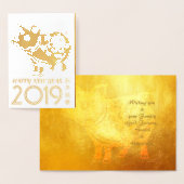 L Chinese Papercut Pig Year 2019 Luxury Kraft C Folienkarte (Anzeige)