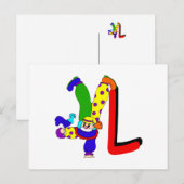L Clown Postkarte (Vorne/Hinten)