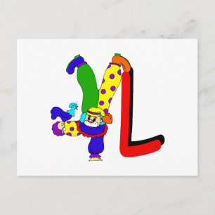 L Clown Postkarte