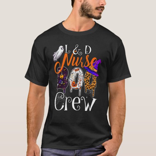 L&d Nurse Boo Crew Halloween Labor & Delivery Nurs T-Shirt (Vorderseite)