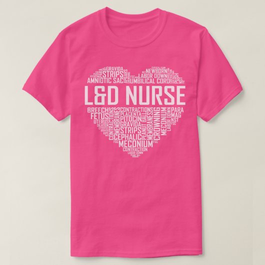 L D Nurse Heart T-Shirt (Design vorne)