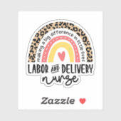 L&D Nurse Rainbow Labor und Lieferung Krankenpfleg Aufkleber (Blatt)