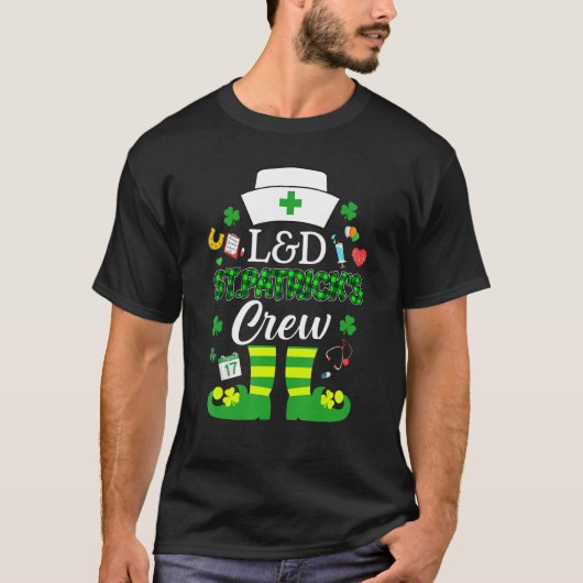 L&d St Patricks Nurse Crew St Patrick Day Leprecha T-Shirt (Vorderseite)