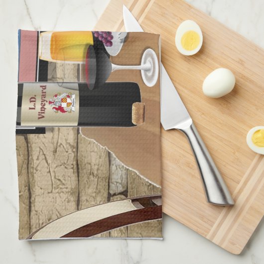 L.D. Weinberg-Wein-Tuch Geschirrtuch (Viertel Falte)