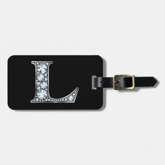 L "Diamond Bling" Luggage Tag Gepäckanhänger (Vorderseite horizontal)