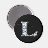 "L" Diamond Bling Magnet (Vorderseite/Rückseite)