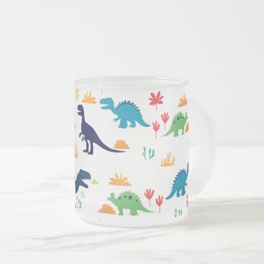 l Dinosaurs Pattern  Mattglastasse (VorderseiteRechts)