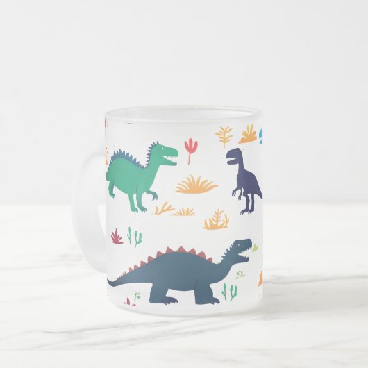 l Dinosaurs Pattern  Mattglastasse (Vorderseite Links)