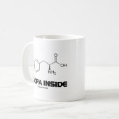 L-Dopa Innere (Levodopa chemisches Molekül) Kaffeetasse (Vorderseite Links)