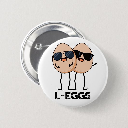 L-Eier Funny Egg Pun Button (Vorne & Hinten)