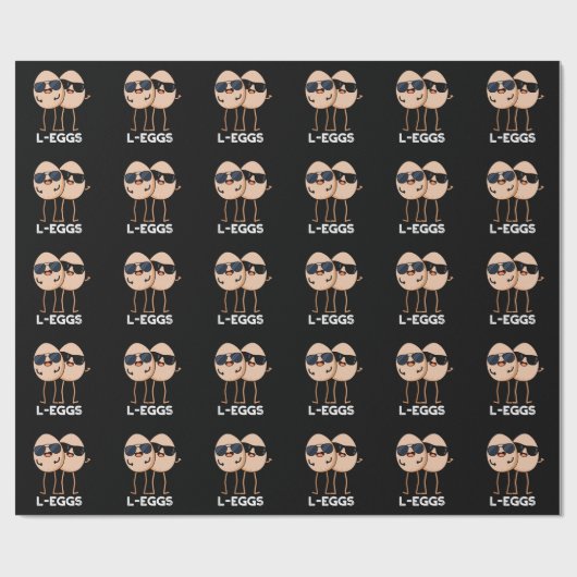 L-Eier Funny Egg Pun Dark BG Geschenkpapier (Flach)