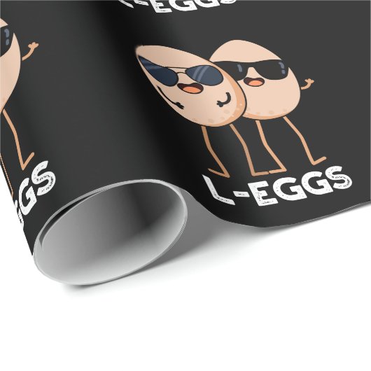 L-Eier Funny Egg Pun Dark BG Geschenkpapier (Rolleneckpunkt)