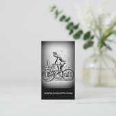 L einfarbiges Radfahrer-Radfahren weitergehen Visitenkarte (Stehend Vorderseite)