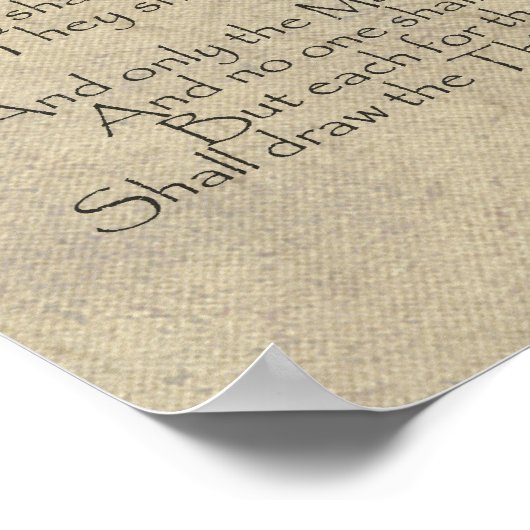 L' Envoi Gedicht von Rudyard Kipling Poster (Ecke)