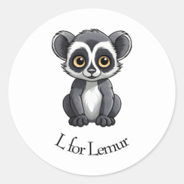 L für Lemur Runder Aufkleber
