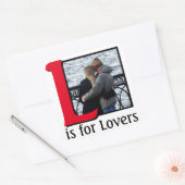 L für Liebende Quadratischer Aufkleber (Umschlag)