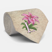 L für Lilien-Blumen-Monogramm Krawatte (Gerollt)