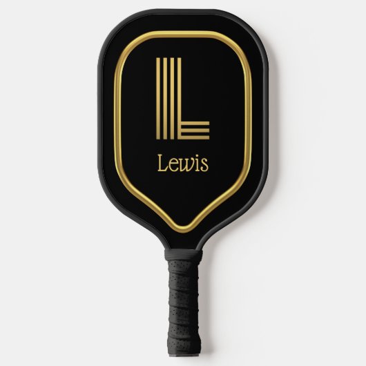 L Gold Initial Pickleball Paddle (Vorderseite)