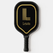 L Gold Initial Pickleball Paddle (Rückseite)