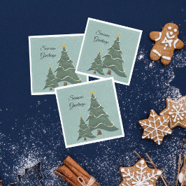 l Green Blue Whimsical Christmas Design Serviette