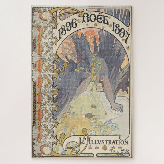 L’Illustration, Noël, 1896 von Alphonse Mucha Puzzle (Vertikal)