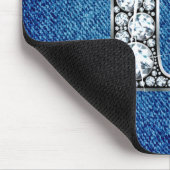 L Imitate -"Diamant Bling" auf Denim Mousepad (Ecke)