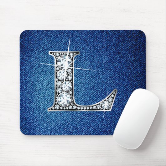 L Imitate -"Diamant Bling" auf Denim Mousepad (Mit Mouse)