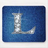 L Imitate -"Diamant Bling" auf Denim Mousepad (Vorne)