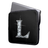 L Imitate-"Diamant"-Monogramm Laptopschutzhülle (Vorderseite Links)