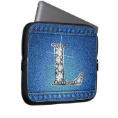 L Imitate "Diamond" Denim Stitching Electronics Ba Laptopschutzhülle (Vorne Rechts)