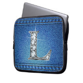 L Imitate "Diamond" Denim Stitching Electronics Ba Laptopschutzhülle (Vorderseite Links)