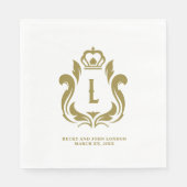 L Inital Gold Wappen Serviette (Vorderseite)