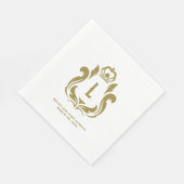 L Inital Gold Wappen Serviette (Ecke)
