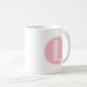 L Initial floral Monogramm Kaffeetasse (VorderseiteRechts)