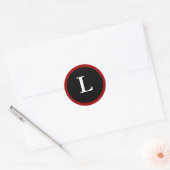 L: Initial L Letter L Red, White & Black Aufkleber (Umschlag)