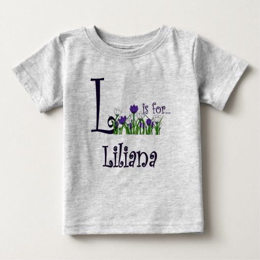 L is for Liliana Niedlich Spring Flowers T - Shirt (Vorderseite)