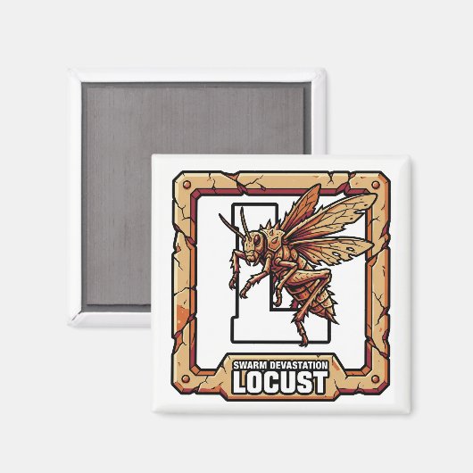L is for Locust – GTA Style ABC Learning Magnet (Vorderseite/Rückseite)