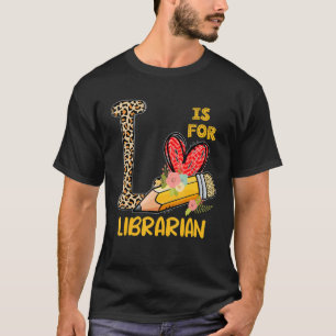 L ist für den Librarian Appreciation Leopard Back T-Shirt