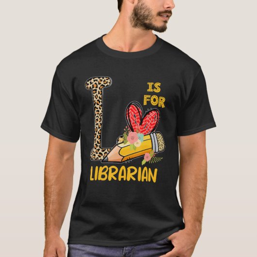 L ist für den Librarian Appreciation Leopard Back T-Shirt (Vorderseite)