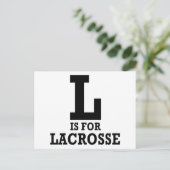 L ist für Lacrosse Postkarte (Stehend Vorderseite)