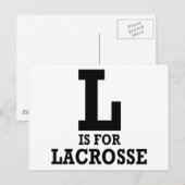 L ist für Lacrosse Postkarte (Vorne/Hinten)