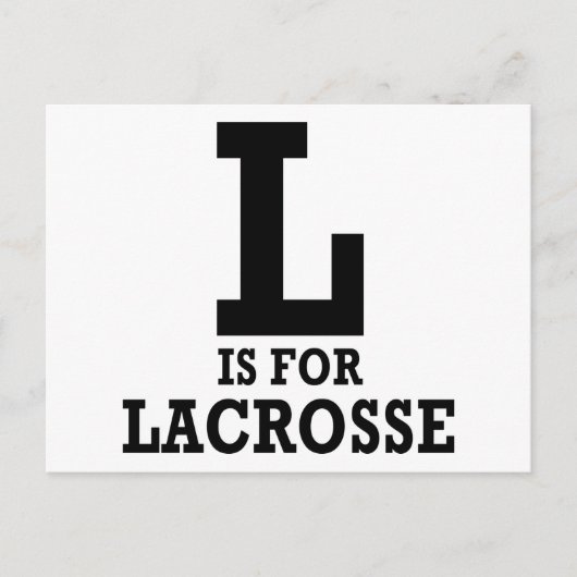 L ist für Lacrosse Postkarte (Vorderseite)