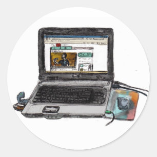 L ist für Laptop Runder Aufkleber