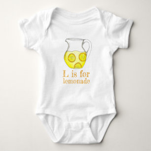 L ist für Lemonade Lemon Ade Yellow Citrus Frucht Baby Strampler