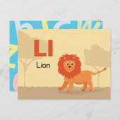 L ist für Lion - Alphabet Flash Card Postkarte (Vorne/Hinten)