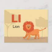 L ist für Lion - Alphabet Flash Card Postkarte (Vorderseite)