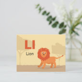 L ist für Lion - Alphabet Flash Card Postkarte (Stehend Vorderseite)