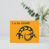 "L" ist für Lizard Alphabet Flashcard Postkarte (Stehend Vorderseite)