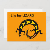 "L" ist für Lizard Alphabet Flashcard Postkarte (Vorne/Hinten)