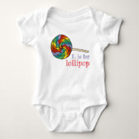 L ist für Lollipop Rainbow Candy Lolly Sweet Lette